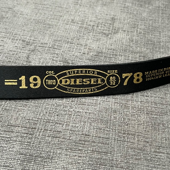 Diesel B-IANANA Black Leather Belt main image 6